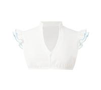 Poches de l'histoire médiévale Chemisier Dirndl élégant à manches courtes pour femme Chemisier traditionnel Robe pin-up gothique, bleu, XXL