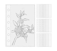 Poches de liant - 10 pièces, A-7 Protecteurs de feuilles à 6 rings, poches frappées | Clear Protective Sleeves for Notebook Cards Receipts Tickets Photos Stickers & Sketches