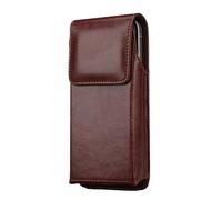 Poches pour téléphone portable avec ceinture sécurisée, Sac vertical marron | Étui en polyuréthane souple pour téléphone portable, fermetures rapides, poches de rangement supplémentaires pour les