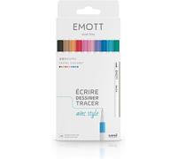 Uni Mitsubishi Pencil - Feutres Emott Uni Ball - 10 couleurs pastel - Pointe 0,4 mm