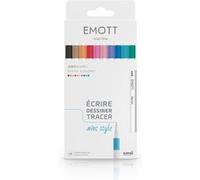 Uni Mitsubishi Pencil - Feutres Emott Uni Ball - 10 couleurs pastel - Pointe 0,4 mm