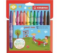 STABILO power max - Feutre de coloriage - Étui carton x 12 feutres pointe large - Coloris assortis