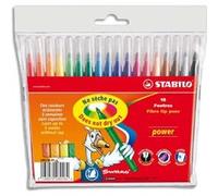 STABILO - Feutre de coloriage Power - Étui carton 18 feutres - Pointe moyenne - Coloris assortis