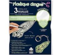 Feuilles de Plastique dingue - GRAINE CREATIVE - 26x20 cm - Phosphorescent - Set de 3 - DIY