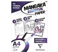 Pochette 3 papiers dessin Clairefontaine Mangaka Essential Paper A4 15F Modèle aléatoire Multicolore G