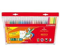 Pochette 30 Feutres Stabilo Trio A-Z Dont 5 Fluo