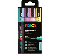 Posca – Marqueurs PC5M – Pochette 4 – Pointe moyenne – Couleurs douces