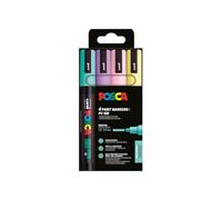 Pochette 4 Marqueurs Posca - Pc5m - Couleurs Douces - Pointe Moyenne