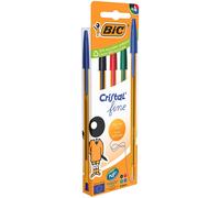 Pochette 4 stylos BIC Cristal Fine Couleurs Assorties