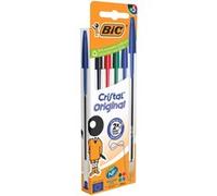 BIC - Stylos bille Cristal - Lot de 5 - Encres assorties