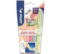 Pilot FriXion Light Natural - 1 Etui de 6 Surligneurs Effaçables Naturels Rose, Jaune, Violet, Bleu, Orange, Vert