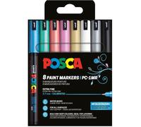 Posca Marqueurs PC-1MR – Pointe calibrée extra-fine 0,7 mm – Boîte de 8 couleurs métalliques