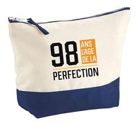 Pochette 98 Ans l'age de la Perfection | Pouch | Idée Trousse Toilette Maquillage Cadeau Anniversaire Fête Original Famille Travail Départ Collègue Retraite