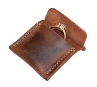 Pochette à bagues en cuir, pochette à alliances, Porte-bague en cuir, Étui à bagues en cuir PU, Portable, Vintage, fabriqué à la main, Durable, élégant, pour bijoux, bagues, boucles d'oreilles, rangem