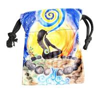 Pochette à bijoux avec cordon de serrage, sac Oracle, motif terre mère, sacs portables avec cordon de serrage pour fournitures de divination du destin