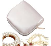 Pochette à bijoux de voyage, support portable avec fermeture éclair, étui de voyage compact de 15,2 cm, organisateur de bijoux intérieur doux, rangement pour bagues et bracelets, accessoires de salle