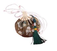 Pochette à bijoux en brocart avec cordon, Paquet de 4 sachets chinois multicolores avec cordon de serrage et pompon de fleurs brodé(H3)