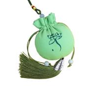 Pochette à bijoux en brocart avec cordon, Paquet de 4 sachets vides à cordon motif Lotus multicolore, 8cm x 9cm(Green)