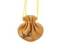 Pochette à bijoux en brocart avec cordon, Sac à cordon multicolore en forme de cœur, 2 pièces, sac de rangement de bijoux(Yellow)