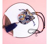 Pochette à bijoux en soie avec cordon de serrage, porte-monnaie en brocart brodé, 4 sachets chinois en lin imprimé, sac cadeau à cordon, sac parfumé vide avec pompon, voiture(H2)