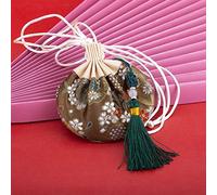 Pochette à bijoux en soie avec cordon de serrage, porte-monnaie en brocart brodé, 4 sachets chinois, pochettes à fleurs brodées, sac cadeau à cordon, sac parfumé vide avec pompon, voiture(H3)