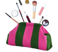 Pochette à blocs de couleur - 31 x 17 x 13 cm en nylon avec fermeture à verrou de baiser, sac à raviolis tissé accessoire d'été | Pique-nique de plage, brunchs décontractés, promenades dans un hôtel