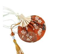 Pochette à broderie en brocart, Sac de sachet cordon broderie fleur brocart multicolore 4 pièces avec le gland(Orange)