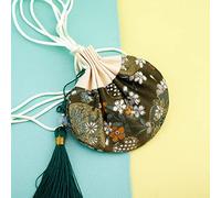 Pochette à broderie en brocart, Sac de sachet cordon broderie fleur brocart multicolore 4 pièces avec le gland(H3)