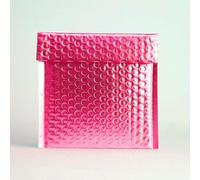 Pochette à Bulles Métallisée - Enveloppe Bulle Autocollante Étanche, Emballage Colis Vinted - Expédition Cadeaux ou Produits Fragiles (Fuchsia brillant, 16,5x16,5 CM)