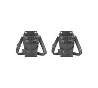 Pochette à ciseaux de coiffure en cuir synthétique avec crochet amovible Gris foncé 12 x 21 cm, Lot de 2 (gris foncé, 12 x 21 cm), 12x21cm, comme description