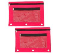 Pochette à Classeur Zippée avec Fenêtre Transparente et Trois | Fermeture Éclair Renforcée, Design Compact Gain de Place, Protège Stylos et Surligneurs au Travail et Examen