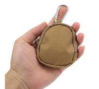 Pochette à Clés pour L'extérieur, 8,5x6,5x2,5 cm/3,3x2,6x1,0 po Mini Sac à Clés Portable Nylon 1000D Pochette Transport Petite Poche Outil D'extérieur Sac De Taille avec Boucle (Café)