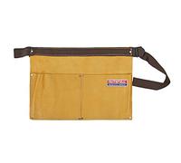 Pochette à Clous Faithfull en Cuir suédé à Deux Poches - Ceinture à Outils avec Passant pour Marteau et Sangle réglable pour charpentiers, couvreurs et menuisiers - Beige
