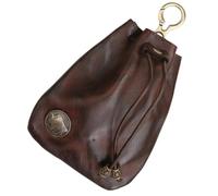 Pochette à Cordon en Cuir 1 pièce, Mini Pochette à Monnaie en Cuir Vintage avec Anneau en métal, Porte-Monnaie pour Hommes et Femmes.