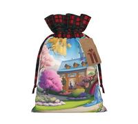 Pochette à cordon imprimé licorne conte de fées vacances M pour fête, mariage et festival, polyester léger