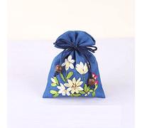 Pochette à cordon pour bijoux, Paquet de 4 sachets à cordon en lin vides multicolores(Blue)