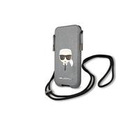 Pochette pour Smartphone 6.1 pouces à Cordon Saffiano Modèle Karl Head Gris