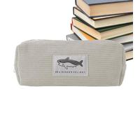 Pochette à crayons à broder, trousse à crayons requin Sac animal doux et | Velours côtelé sac à stylos pour les voyages, le travail et l'école.