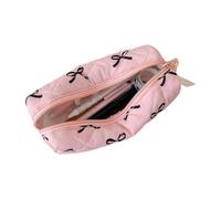 Pochette à crayons à nœud, pochette à crayons matelassée avec fermeture éclair-trousse à crayons à nœud portable, trousses de toilette de voyage colorées pour la maison, l'école