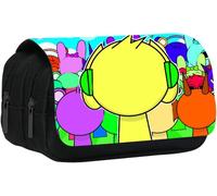 Pochette À Crayons Cartoon,Trousse À Crayons Cartoon Pour Enfants,Trousse À Crayons 3d Cartoon,Double Compartiment Zippé,Trousse De Grande Capacité Pour Enfants,Cadeau De Rentrée Scolaire