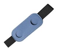 Pochette à crayons en cuir synthétique avec bande élastique pour classeurs, carnets, journaux, bleu