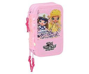 Pochette à crayons triple Na!Na!Na! Surprise Sparkles Rose clair (36 Pièces)