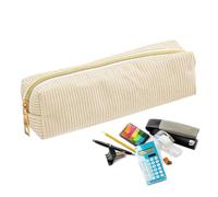 Pochette à Crayons zippée - Étui à Crayons esthétique 28g | Sac de Papeterie en Velours côtelé de Couleur Unie, Grande capacité pour stylos, Gomme, règle, Carte, Filles et garçons, 2.17X1.97 Pouces