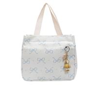 Pochette À Déjeuner Forme D'arc Avec Pendentif, Sac Fourre-tout Grande Capacité Avec Poignée, Sac Fourre-tout Portable Toile Pour Travail Scolaire, Le Camping, Le Pique-nique, La Randonnée, La Plage