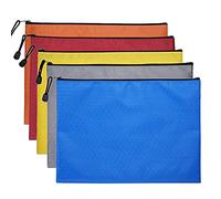 Pochette à Document,5 Pcs Pochette Document Zip,5A Document Dossier étanche,Sacs de Fichiers en Tissu Oxford,pour stocker des documents,des magazines,des livres,des clés