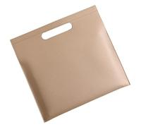 Pochette à Documents en Cuir Porte-documents en cuir A4 grande capacité, sac fourre-tout fin for femme, magnétique, for tablette, anniversaire(Beige)