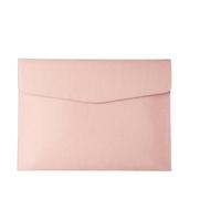 Pochette à documents en cuir Sacoche de documents A4, grande capacité, étanche, idéale for les archives bureau(Pink)