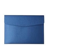 Pochette à documents en cuir Sacoche de documents A4, grande capacité, étanche, idéale for les archives bureau(Blue)