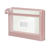 Pochette à Fermeture Éclair en - Double Couche Transparente A4 Portable,Pochette Organisatrice de Documents à Fermeture Éclair | pour Fournitures Scolaires Documents Devoirs Copies Carnets Jeux de Soc