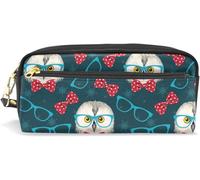 Pochette À Fermeture Éclair, Étui À Lunettes, Trousse De Maquillage Cosmétique, Hibou Mignon, Noeud De Lunettes, Étui À Crayons, Sac De Papeterie, Doux Pour Étudiant Garçon Fille